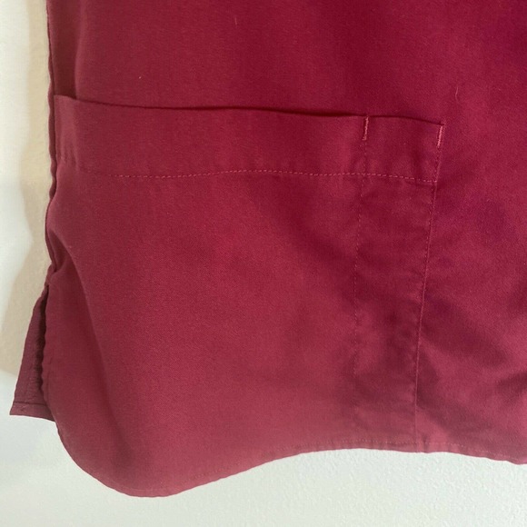 Greys Anatomy Scrub Top Medical Uniform Burgundy Mock Neck Medium - Picture 3 of 12